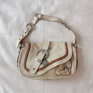 Dior Beige and Brown Leather Shoulder Bag